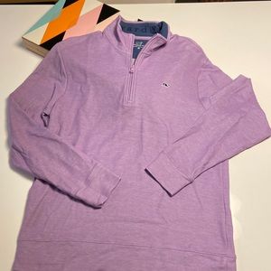 Vineyard Vines Saltwater Quarter Zip: size Medium lavender